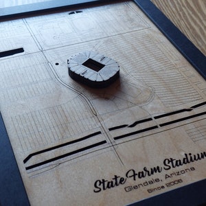 Arte mural del estadio State Farm / Hogar de los Arizona Cardinals / Super Bowl LVII / 3D Multi Layered / Laser Engraved Wood Acrylic Water Effect
