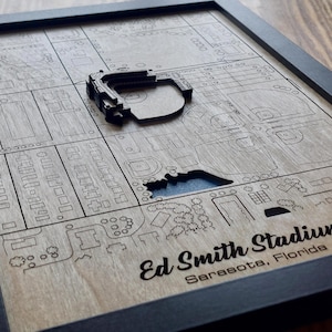 Arte mural del estadio Ed Smith / Baltimore Orioles / Madera grabada con láser / Efecto acrílico con agua