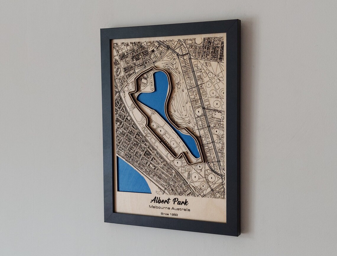 Albert Park Wall Art: Laser Engraved Wood, F1 Australian GP Gift - Etsy