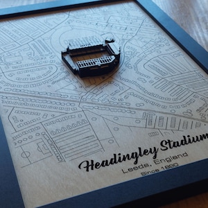 Decoración de pared del estadio de rugby de Headingley: Madera grabada con láser, regalo de los Leeds Rhinos