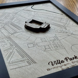 Muurkunst villapark | Thuisbasis van Aston Villa FC | 3D-meerlaags | Lasergegraveerd hout acryl watereffect