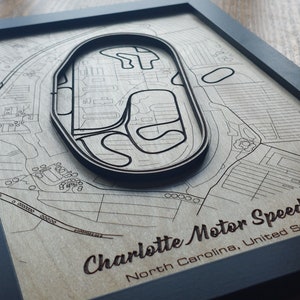 Charlotte Motor Speedway Wall Art | Coca-Cola 600 | Laser Engraved Wood