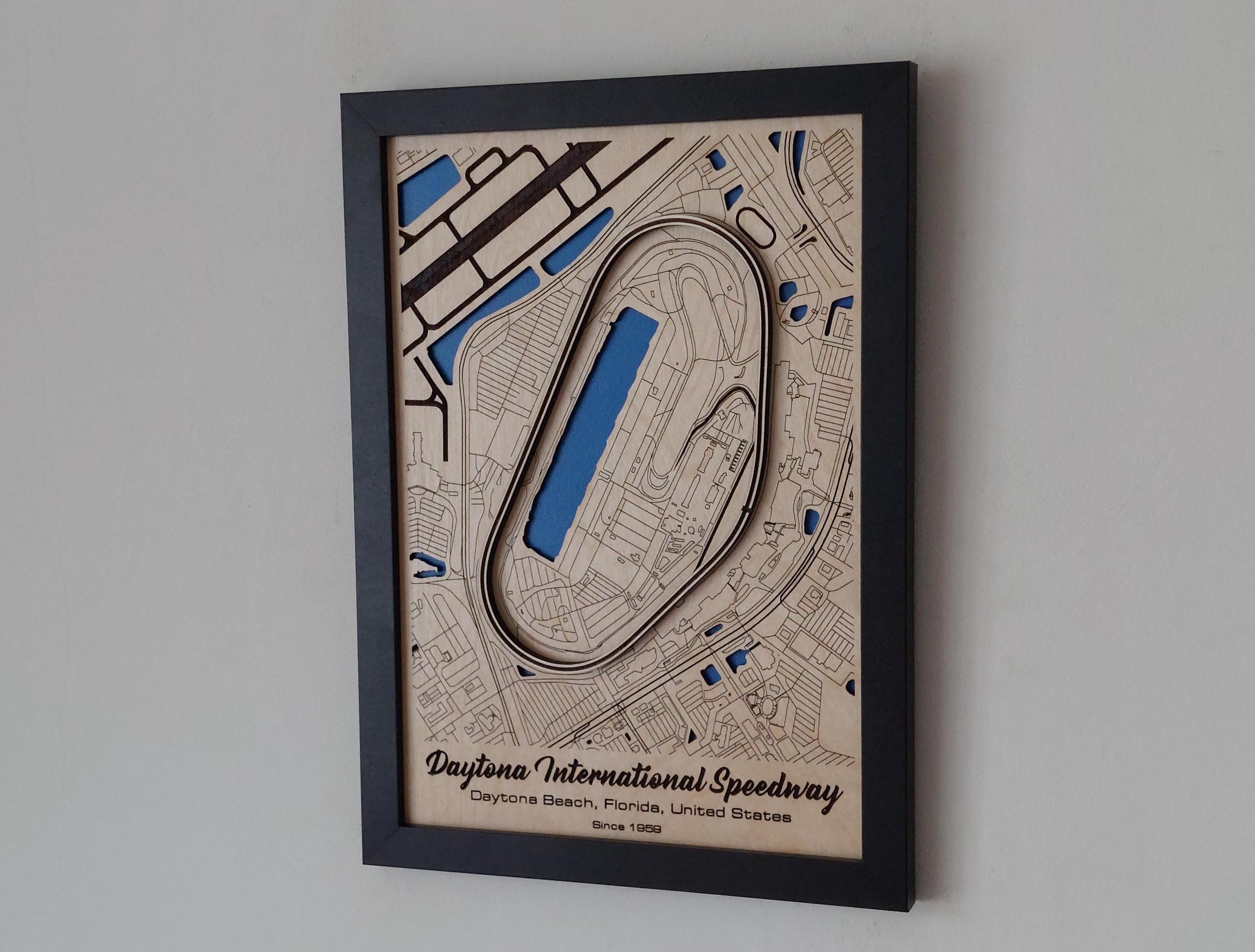 Daytona International Speedway Wall Art: Laser Engraved Wood, 500