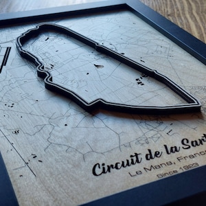 Circuito de la Sarthe / 24 Horas de Le Mans / Madera grabada con láser
