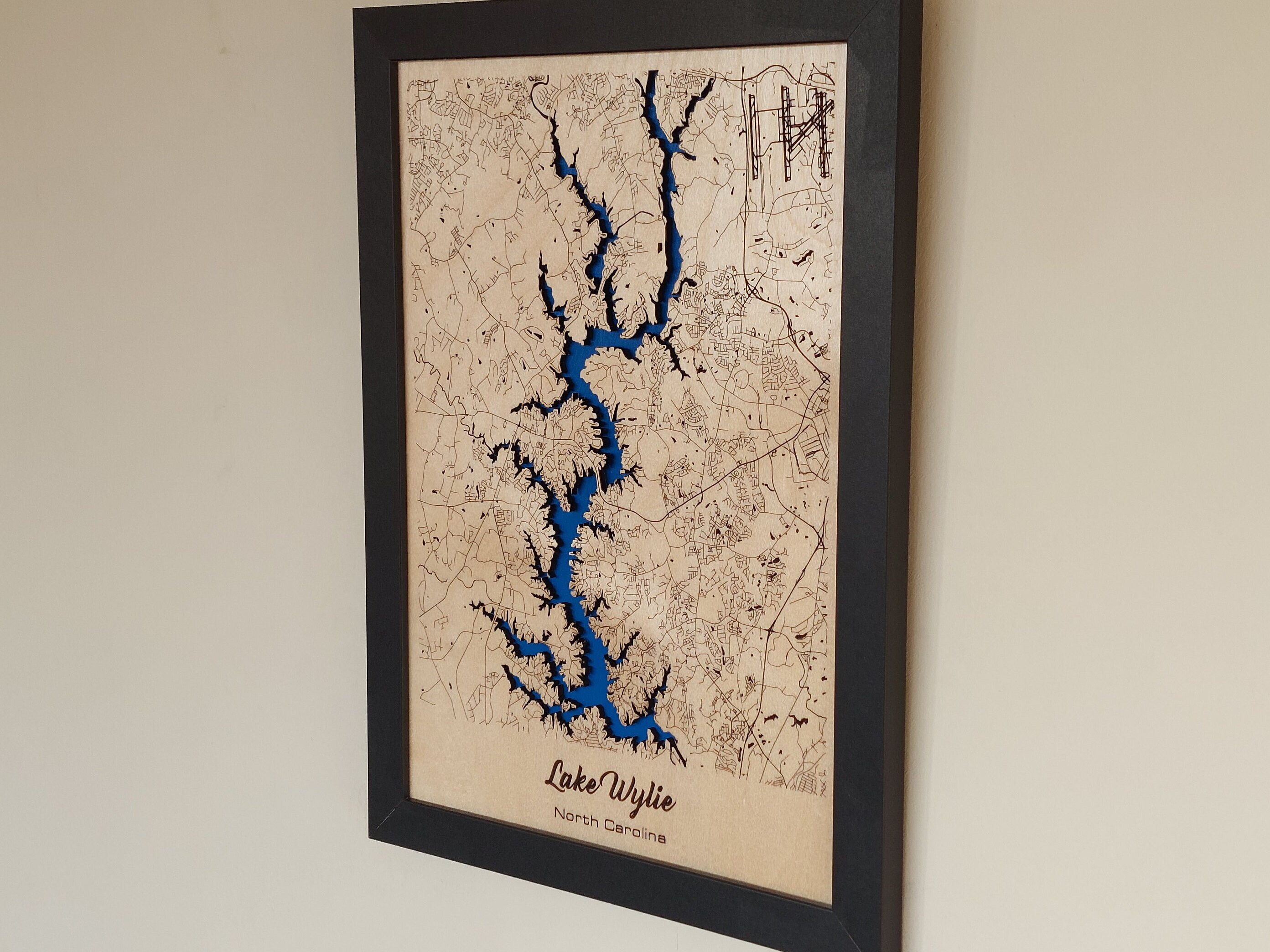 Lake Wylie Wall Art North & South Carolina 3D Multi Etsy