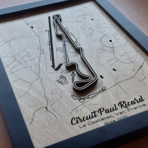 F1 Franse GP kunst aan de muur | Circuit Paul Ricard | 3D meerlaags | Lasergegraveerd hout acryl watereffect