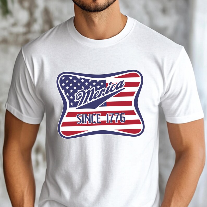 Merica Since 1776 SVG, Retro American Flag 4th of July PNG (digital ...