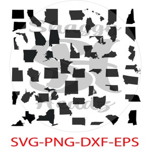 Bundel VS 50 staten | svg - png - eps - dxf | Instant digitale bestanden | Plus VS-bestand