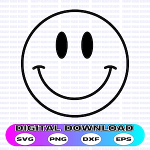 Classic Smiley Face svg, Smiley face png, Happy svg, Just Smile svg, Cricut files for download, Emoji Smiley Face svg