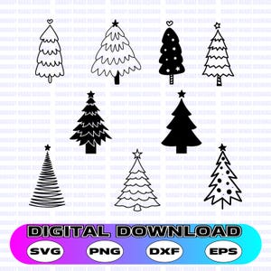 Christmas Tree Svg Bundle, Christmas Svg, Christmas Tree Svg, Christmas Digital,Cricut,Silhouette,Dxf, Christmas Clipart, Christmas Tree Png