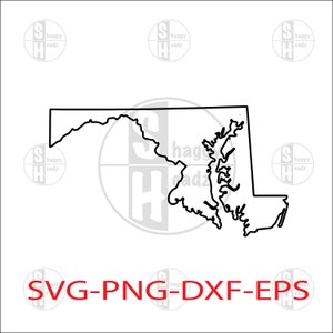 Maryland Umriss SVG-Dateien | Maryland Cut-Dateien | Maryland-Illustration Maryland Karte svg