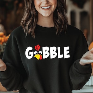 Gobble SVG, Thanksgiving SVG, Turkey Face SVG, Funny, Kids, T-shirt, Png, Sublimation Designs Downloads, Svg Files For Cricut, Silhouette,