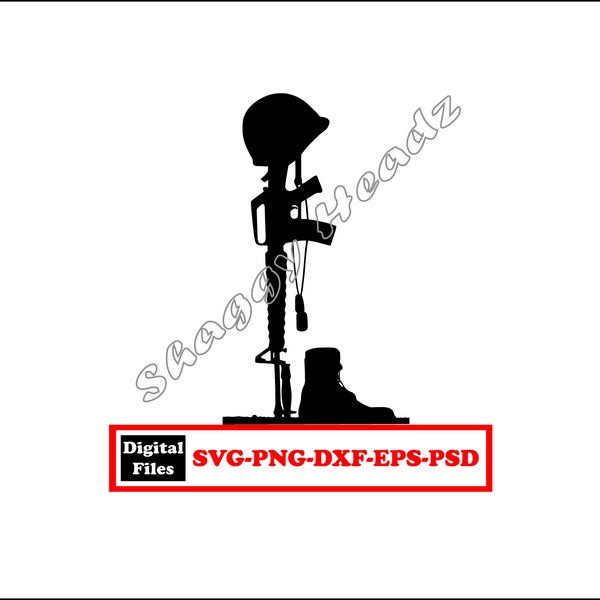 Fallen Soldier - svg-png-dxf-eps-psd - Cricut, Silhoette, Decal, Sticker