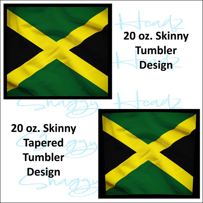 Jamaican Flag 20 Oz Skinny Tumbler Sublimation Design, Straight