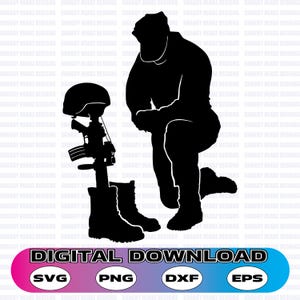 Soldat tombé au combat - svg-png-dxf-eps-psd - Cricut, silhouette, décalcomanie, autocollant