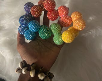 Rainbow Bedazzled Atom Fidget Toy | Desk Decor, Office Toy