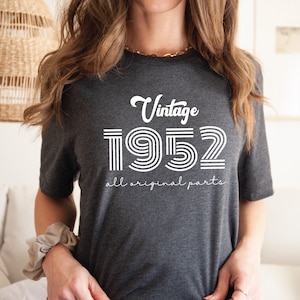 Vintage 1952 Shirt, Retro 1952 Shirt, Vintage Birthday Shirt, 70th Birthday, 70th Birthday Gift, Custom Age Birthday, Personalized Gift