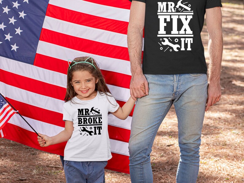 Daddy and Me Shirts, Matching Dad Shirts, Father Son Shirts, Fathers Day Shirts, Mr Fix It Mr Break It, Funny Dad and Son Shirt,Matching Tee image 6