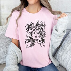 Medusa Snake Face Sweatshirt, Goddess Medusa Hoodie, Greek Mythology Shirt, Snakes Head Witch Tee, Mythology Hoodie,Gorgon Sweatshirt Hoodie image 2