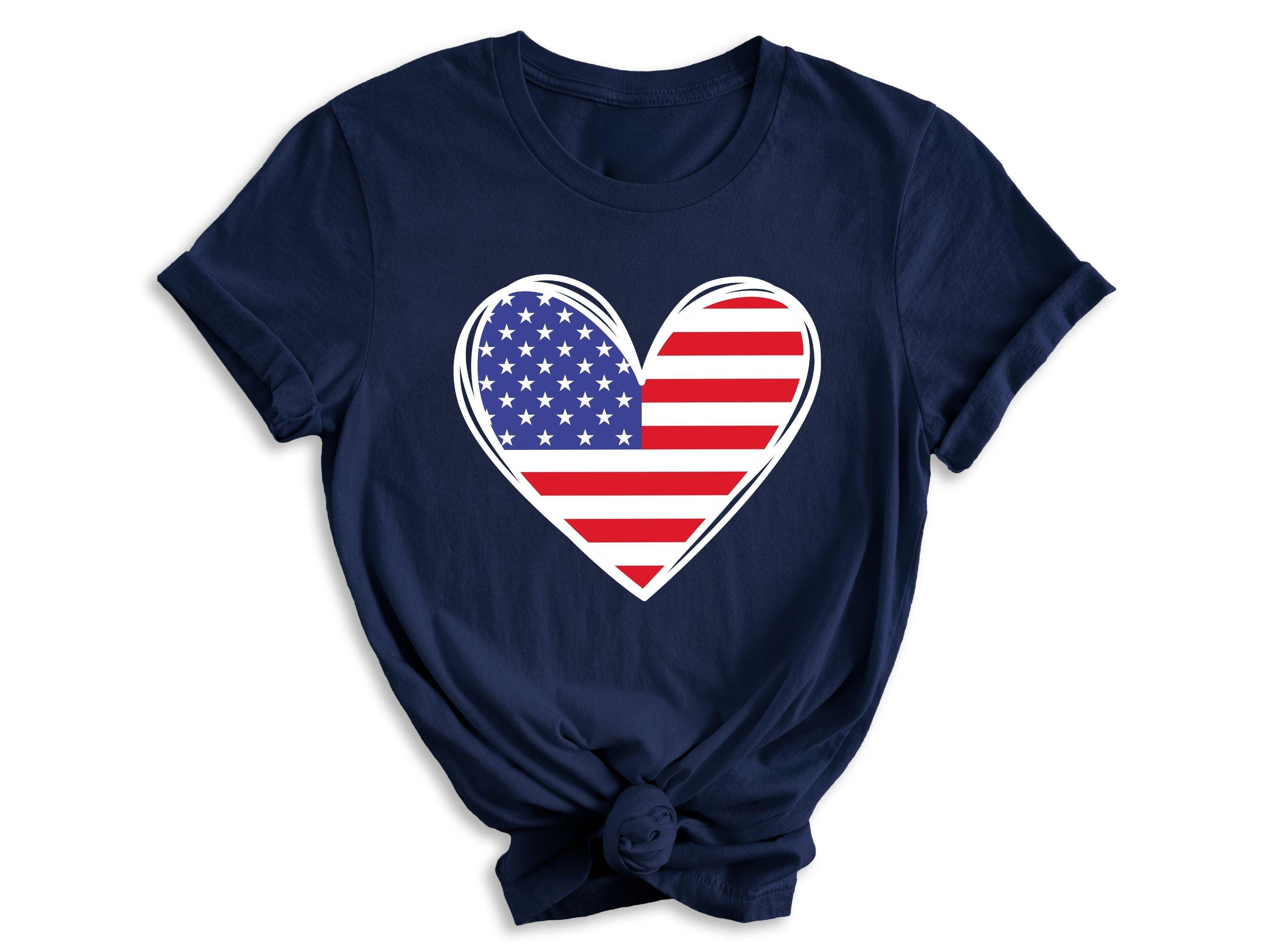 American Flag Heart Shirt, 4th of July Gift, USA Flag Shirt, 4th of July Shirt, Fourth of July Shirt, Independence Day Shirt, Patriotic Tee