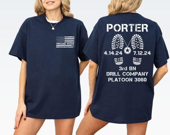 Personalized Military Marines Family Shirt, Proud Air Force Family T-shirts, Graduation Day, Bootcamp Support Shirt, Army Dad Tees, Flag Tee