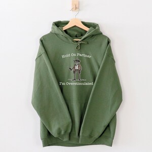 Hold On Partner Im Overstimulated Shirt, Cowboy Frog Sweatshirt, Unhinged Tshirt, Weirdcore Outfits, Gen Z Sweater, Funny Meme Hoodie Tee, Cowgirl Frog Women Sweatshirts, Western Frogs Girl Party Hoodies, Frog Gun Vacation Shirts,Holiday Cowgirls Tee