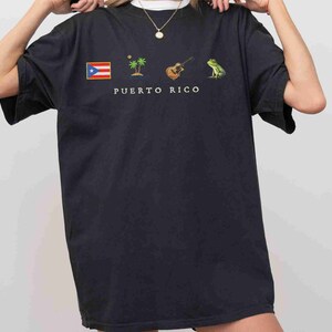 Puerto Rico Shirt, Summer Vacation Tee, Family Trip T-shirt, Palm Tree Shirt, Island Of Hopping, Caribbean Journey Shirt, Guitar,Island,Flag bild 2