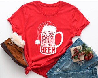 Christmas Beer Sweatshirt, Christmas Shirt, Funny Christmas Shirt, Funny Beer Shirt, Beer Lover Gift, Most Wonderful Time for a Beer