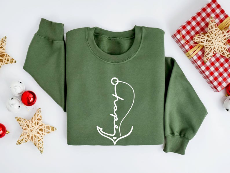 Hope Shirt, Hope Anchor Shirt, Religious Gift, Church Shirt, Minimalist Shirt, Christian T Shirt, Summer Shirt, Beach Shirt, Faith Shirt