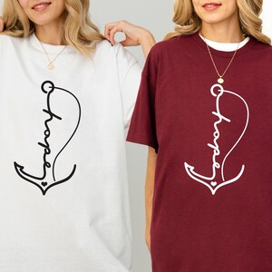 Hope Shirt, Hope Anchor Shirt, Religious Gift, Church Shirt, Minimalist Shirt, Christian T Shirt, Summer Shirt, Beach Shirt, Faith Shirt