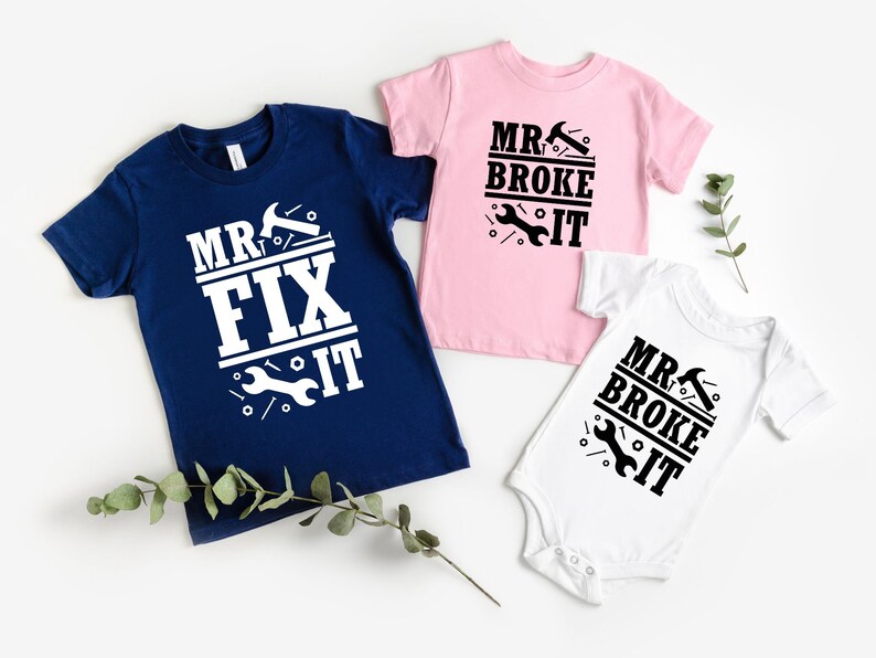 Daddy and Me Shirts, Matching Dad Shirts, Father Son Shirts, Fathers Day Shirts, Mr Fix It Mr Break It, Funny Dad and Son Shirt,Matching Tee image 5