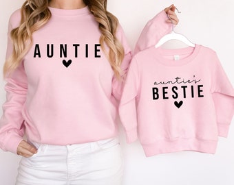 Matching Auntie and Auntie's Bestie Shirts, Auntie Me Sweatshirts, Aunt Sweatshirt, Aunt Niece Shirts, Best Gifts for Aunt, Aunt Nephew Tee