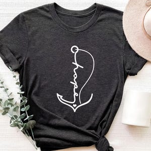 Hope Shirt, Hope Anchor Shirt, Religious Gift, Church Shirt, Minimalist Shirt, Christian T Shirt, Summer Shirt, Beach Shirt, Faith Shirt