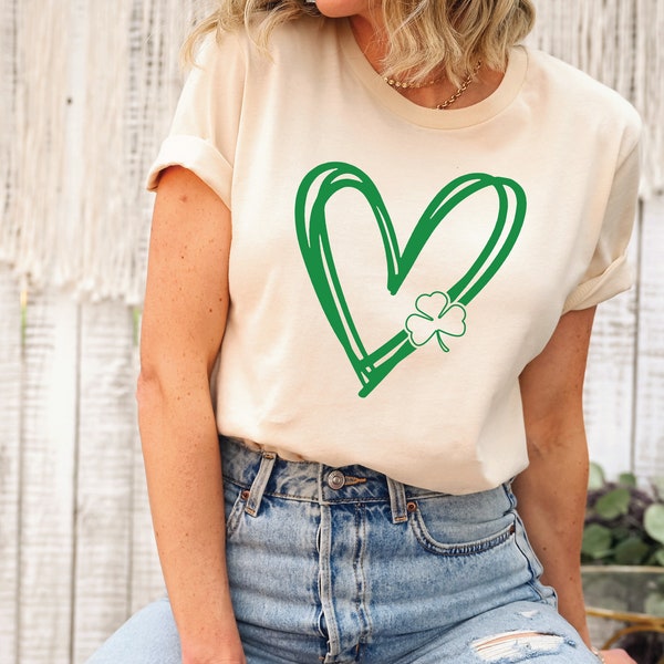 Shamrock Heart Shirt, St Patricks Day Shirt, Irish Shirt, St Pattys Shirt, Shamrock Shirt, Irish Sweatshirt, Lucky Shamrock Shirt, Lucky Tee