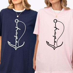 Hope Shirt, Hope Anchor Shirt, Religious Gift, Church Shirt, Minimalist Shirt, Christian T Shirt, Summer Shirt, Beach Shirt, Faith Shirt