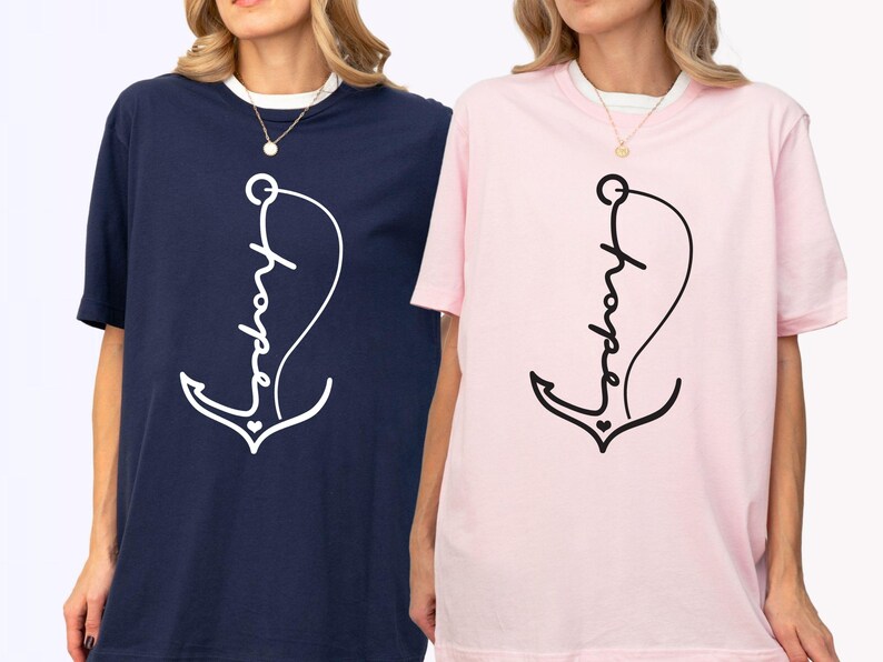 Hope Shirt, Hope Anchor Shirt, Religious Gift, Church Shirt, Minimalist Shirt, Christian T Shirt, Summer Shirt, Beach Shirt, Faith Shirt