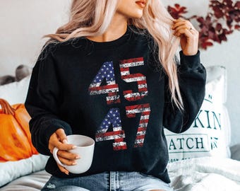 45 47 Trump 2024 Shirt, Free Trump T-Shirt, Republican Party Gifts, 45 47 Conservative Republican, Patriotic Sweatshirt, 4th Of July Shirt