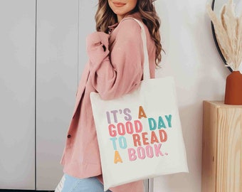 A Good Day To Read A Book Tote Bag, Book Lover Gift, Book Tote Bag, Bookish Tote Bag, Reading Tote Bag, Gift For Bookworms, Student Tote Bag