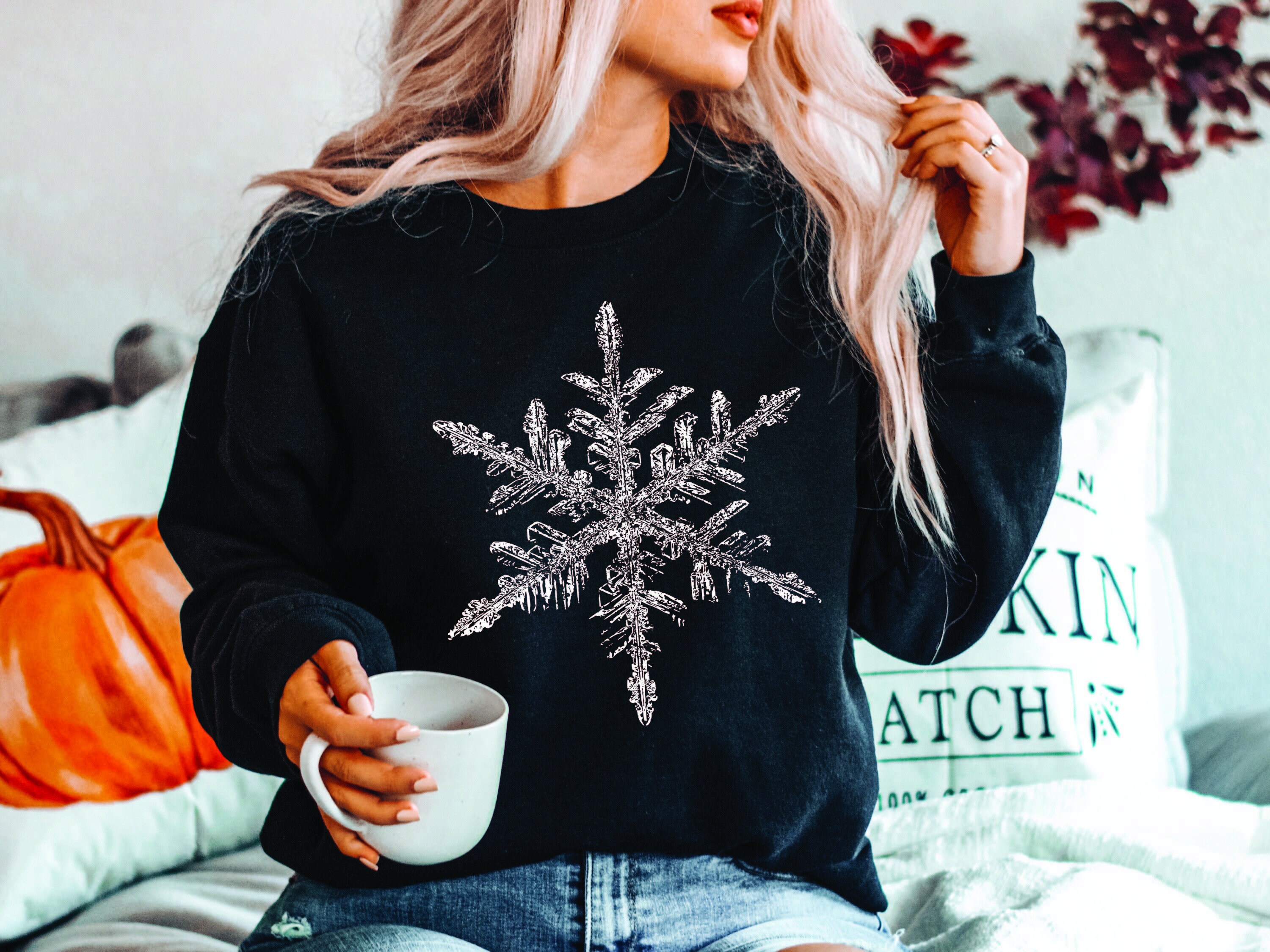 Snowflake Sweatshirt - Etsy