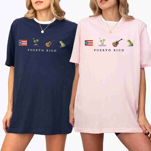 Puerto Rico Shirt, Summer Vacation Tee, Family Trip T-shirt, Palm Tree Shirt, Island Of Hopping, Caribbean Journey Shirt, Guitar,Island,Flag bild 5