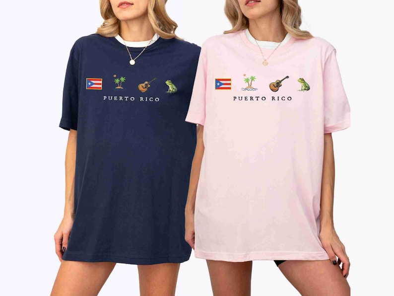Puerto Rico Shirt, Summer Vacation Tee, Family Trip T-shirt, Palm Tree Shirt, Island Of Hopping, Caribbean Journey Shirt, Guitar,Island,Flag bild 5