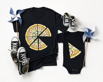 Pizza and Pizza Slice Matching Shirt, Dad and Baby Matching Outfits, Mommy and Me, Daddy and Me Tee, Fathers Day Gift, Pizza Matching Shirt