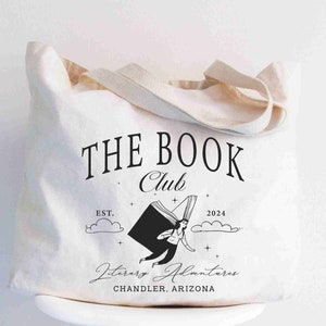 Customize Book Club Tote, Book Club Tote Bag, Trendy Aesthetic Gift For Book Lovers, Book Worm Tote Bag, Book Lovers Tote Bag, Bookish Tote