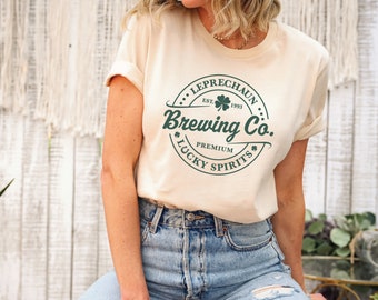 Leprechaun Brewing Co Shirt, Lucky Spirits Shirt, St Patrick's Day Shirt, Irish Shirt, Retro St Patricks Day Shirt, Irish Sweatshirt