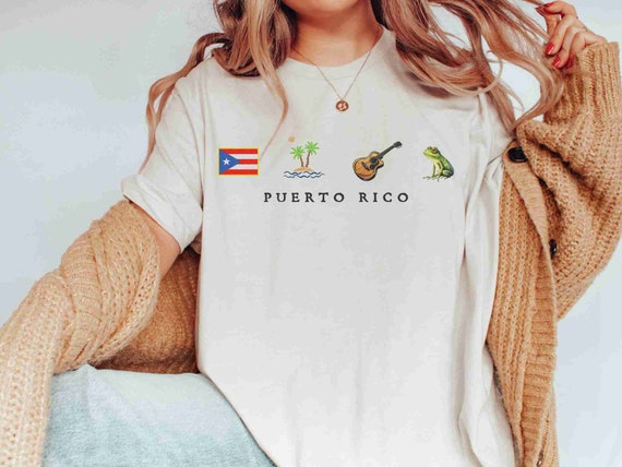Puerto Rico Shirt, Summer Vacation Tee, Family Trip T-shirt, Palm Tree Shirt, Island Of Hopping, Caribbean Journey Shirt, Guitar,Island,Flag