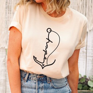 Hope Shirt, Hope Anchor Shirt, Religious Gift, Church Shirt, Minimalist Shirt, Christian T Shirt, Summer Shirt, Beach Shirt, Faith Shirt
