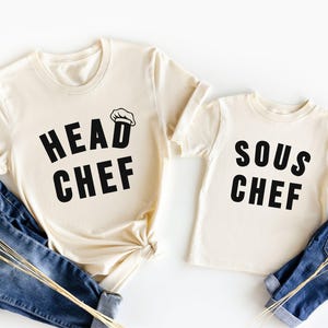 Head Chef Sous Chef Shirt, Dad and Son Shirt, Mommy And Me Shirt, Dad Matching Shirts, Matching Parent Child T-Shirt, Parent and Child Shirt