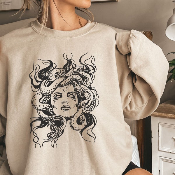 Medusa Snake Face Sweatshirt, Goddess Medusa Hoodie, Greek Mythology Shirt, Snakes Head Witch Tee, Mythology Hoodie,Gorgon Sweatshirt Hoodie