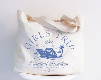 Custom Family Cruise - Girls Trip Tote, Holiday Gifts for Her, Family Cruise 2024 Tote Bag, Travel Tote Bag, Family Trip Bag, Cruise Travel