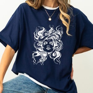 Medusa Snake Face Sweatshirt, Goddess Medusa Hoodie, Greek Mythology Shirt, Snakes Head Witch Tee, Mythology Hoodie,Gorgon Sweatshirt Hoodie image 6